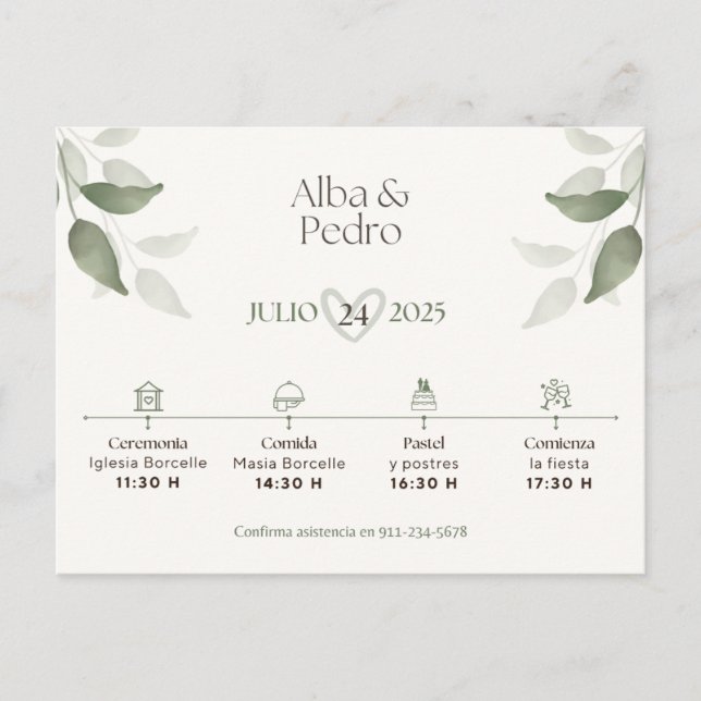 Cartes Pour Fêtes Annuelles Invitación de Bodas (Devant)