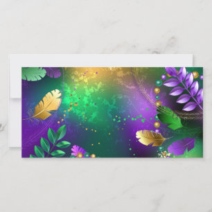 Cartes Pour Fêtes Annuelles Iridescente mardi gras arrière - plan avec perles