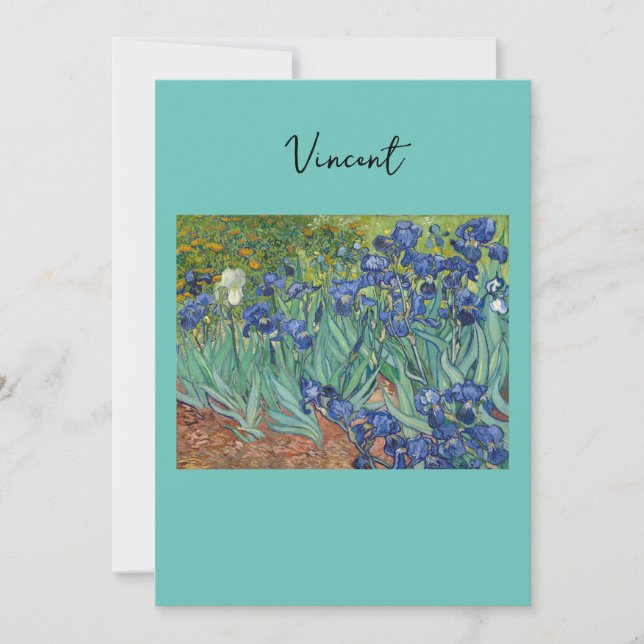 Cartes Pour Fêtes Annuelles Irises par Van Gogh (Devant)