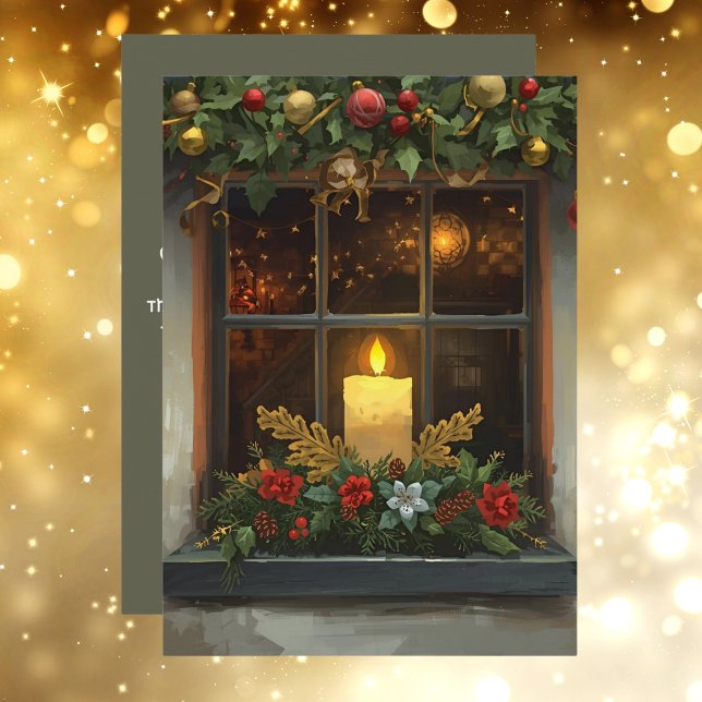 Cartes Pour Fêtes Annuelles Irish Blessing Candle in Window Merry Christmas (Créateur téléchargé)