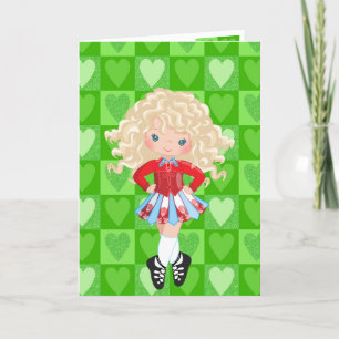 Cartes Pour Fêtes Annuelles Irish Dance Green Coeur monochrome Saint-Valentin