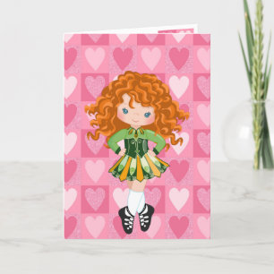 Cartes Pour Fêtes Annuelles Irish Dance Rose Coeur monochrome Saint-Valentin