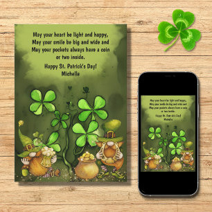 Cartes Pour Fêtes Annuelles Irish Proverb, Leprechaun Gnomes St. Patrick's Day