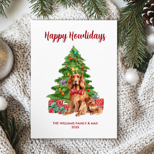 Cartes Pour Fêtes Annuelles Irish Setter Chig Famille Noël
