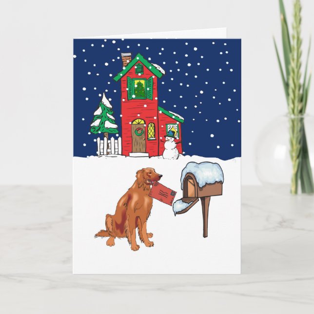 Cartes Pour Fêtes Annuelles Irish Setter Christmas Mail (Devant)