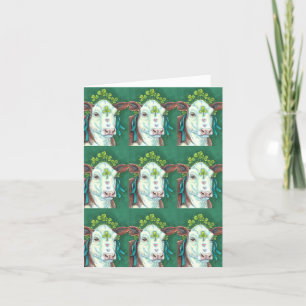 Cartes Pour Fêtes Annuelles IRISH ST. PATRICK'S DAY HEIFER, VACHE SHAMROCK Bla