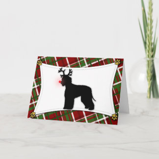 Cartes Pour Fêtes Annuelles Irish Water Spaniel Reindeer Christmas