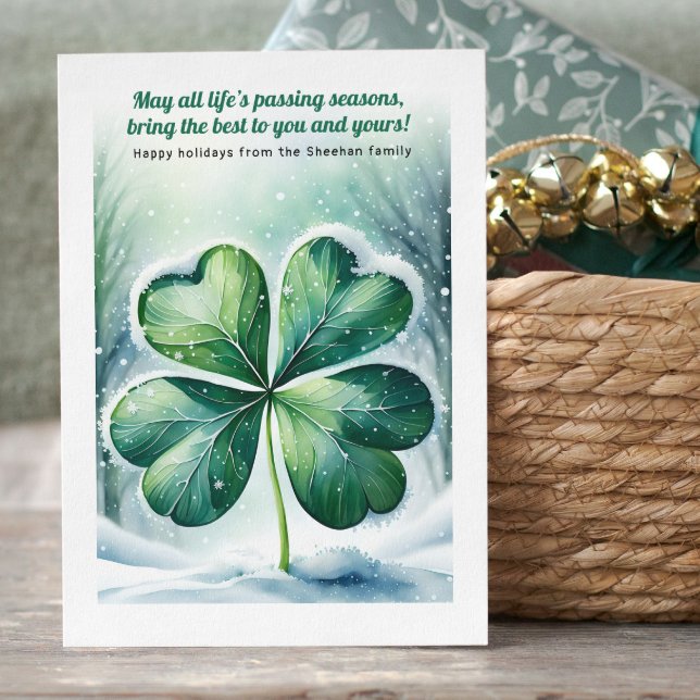 Cartes Pour Fêtes Annuelles Irlandais Bénédiction de Noël personnalisée (Irish Christmas Blessing Personalized Holiday Card by Ricaso. Ireland themed holiday cards)