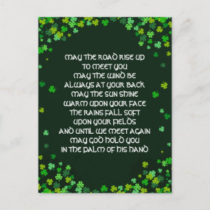 Cartes Pour Fêtes Annuelles Irlandais Blessing Shamrock Design personnalisé
