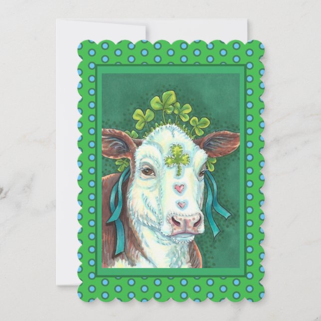 CARTES POUR FÊTES ANNUELLES IRLANDAIS BRED ST. PATRICK'S DAY HEIFER, VACHE SHA (Devant)