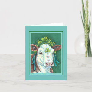 CARTES POUR FÊTES ANNUELLES IRLANDAIS BRED ST. PATRICK'S DAY HEIFER, VACHE SHA