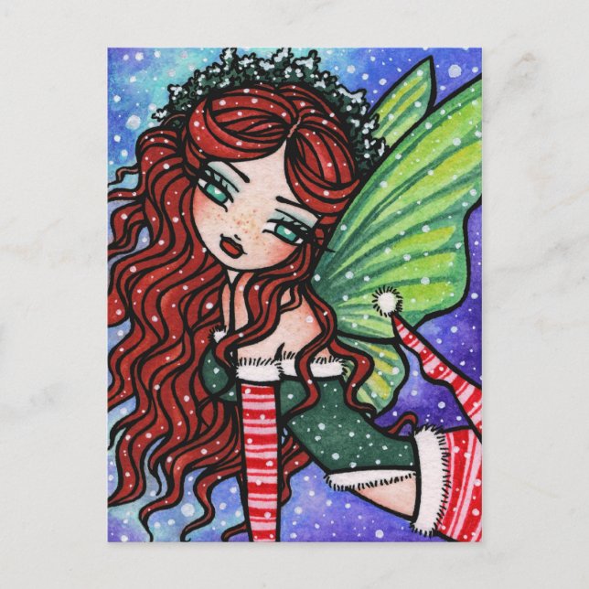 Cartes Pour Fêtes Annuelles Irlandais Noël Hiver Snowflake Fairy Imaginaire Gi (Devant)