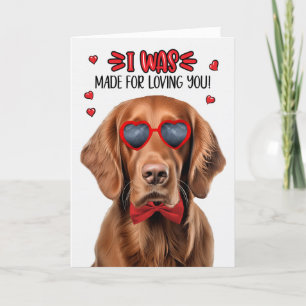 Cartes Pour Fêtes Annuelles Irlandais Setter Chien fait pour vous aimer Valent