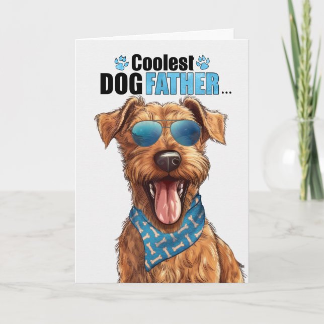 Cartes Pour Fêtes Annuelles Irlandais Terrier Chien Coolest Papa Fête des père (Devant)