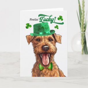 Cartes Pour Fêtes Annuelles Irlandais Terrier Dog Feelin' Lucky St Patrick's D