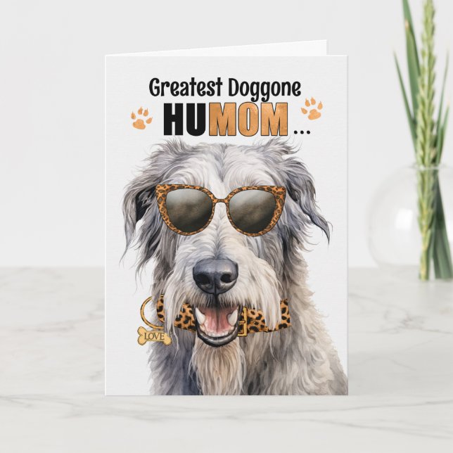 Cartes Pour Fêtes Annuelles Irlandais Wolfhound Dog plus grand HuMOM fête des  (Devant)