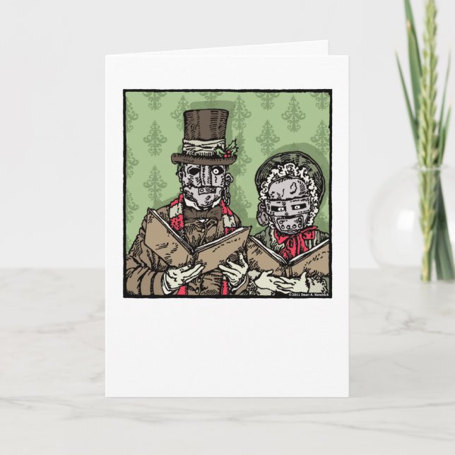 Cartes Pour Fêtes Annuelles Iron Mask Carolers - Intérieur Vierge Pop Goth (Devant)