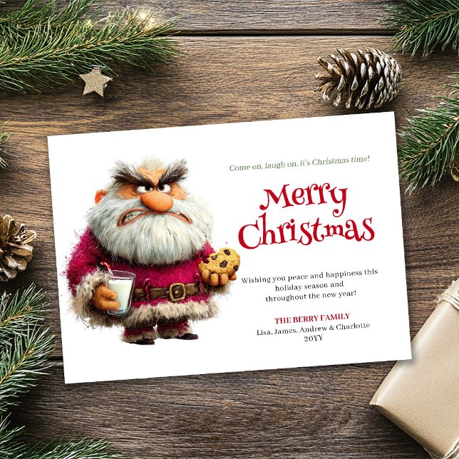 Cartes Pour Fêtes Annuelles Irritated Santa digital comic Christmas greeting  (Irritated Santa digital comic Christmas greeting card)