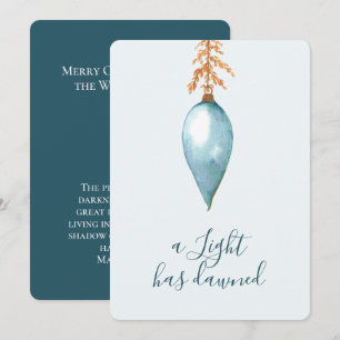 Cartes Pour Fêtes Annuelles Isaïe 9:2 Elégante aquarelle moderne Noël