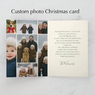 Cartes Pour Fêtes Annuelles Isaïe 9:6 Écriture Pin et Nœud Photo Noël