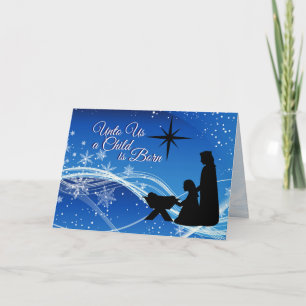 Cartes Pour Fêtes Annuelles Isaïe 9:6 "Pour nous un enfant" Nativité de Noël