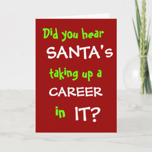 Cartes Pour Fêtes Annuelles IT Computer Christmas Card Funny Computing Joke