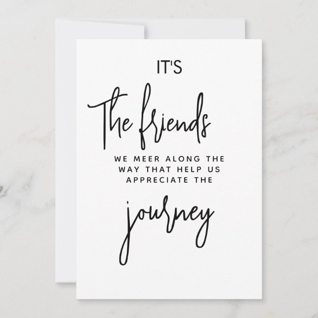 Cartes Pour Fêtes Annuelles It’s the Friends We Meet Along the Way (Devant)