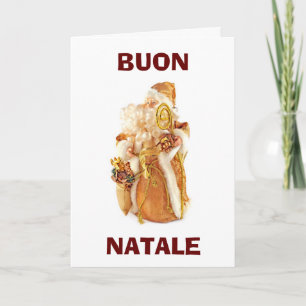 CARTES POUR FÊTES ANNUELLES ITALIAN SANTA SAY "BUON NATALE" EATDRINKBEMERRY