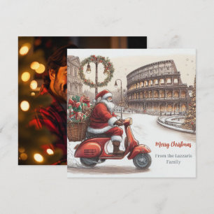 Cartes Pour Fêtes Annuelles Italie Père Noël Rome Aquarelle de Noël votre ph