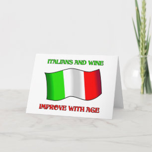 Cartes Pour Fêtes Annuelles Italiens Et Vins, Améliorer Avec L'Âge