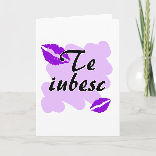 Cartes Pour Fêtes Annuelles Iubesc de Te - Roumain je t'aime (Devant)
