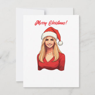 Cartes Pour Fêtes Annuelles Ivanka Trump avec le Père Noël Casquette Joyeux No
