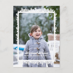 Cartes Pour Fêtes Annuelles Ivory Snowflake Cadre de vacances Photo
