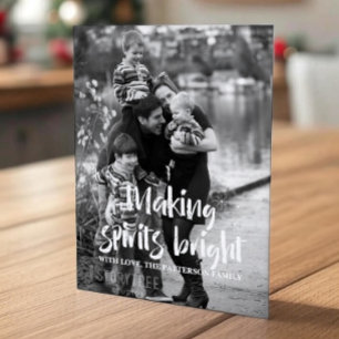 Cartes Pour Fêtes Annuelles Ivory Starry Making Spirits Bright Holiday Photo