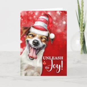 Cartes Pour Fêtes Annuelles Jack Russell Chien dévoiler la joie Noël