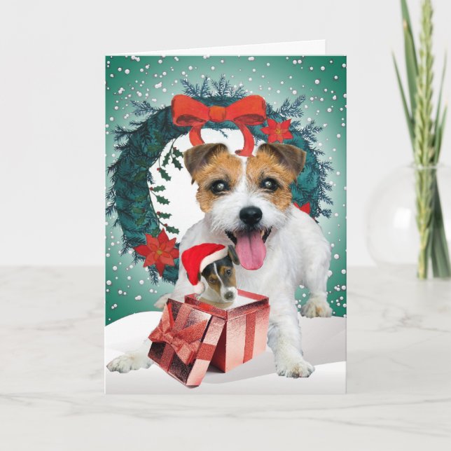 Cartes Pour Fêtes Annuelles Jack Russell Christmas Times (Devant)