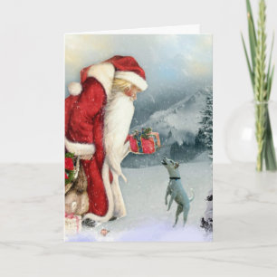 Cartes Pour Fêtes Annuelles Jack Russell Terrier et Noël de père