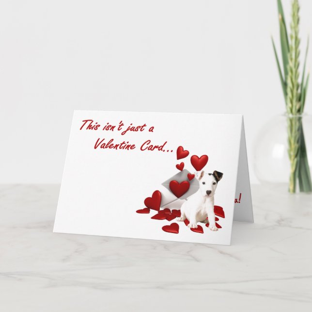 Cartes Pour Fêtes Annuelles Jack Russell Terrier I Wuf You Valentine (Devant)