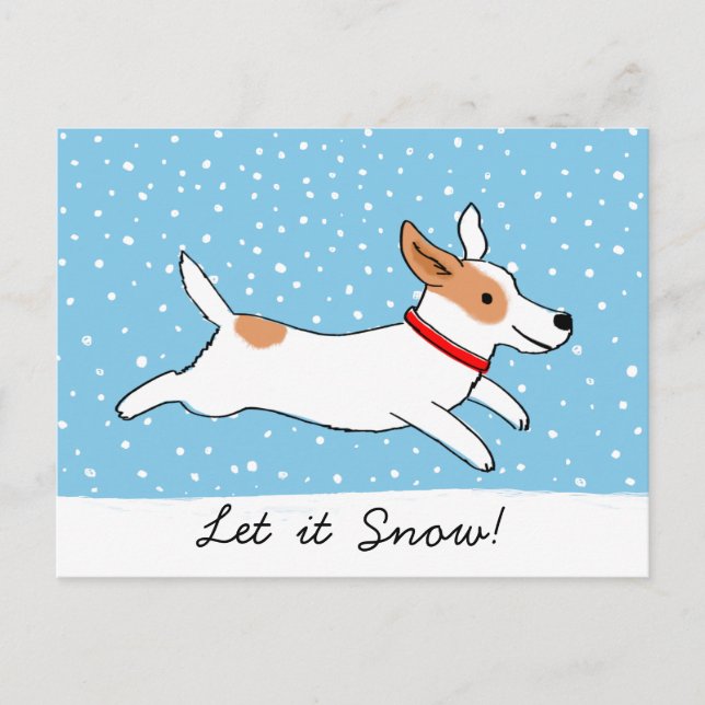 Cartes Pour Fêtes Annuelles Jack Russell Terrier - Laisser le chien des neiges (Devant)