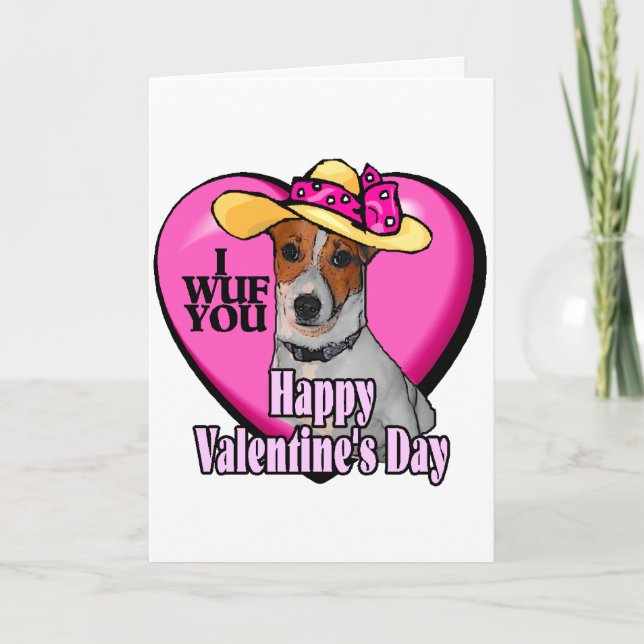 Cartes Pour Fêtes Annuelles Jack Russell Terrier Saint-Valentin (Devant)