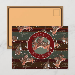 Cartes Pour Fêtes Annuelles Jackalope sautant Vacances joyeuses de Jackalope