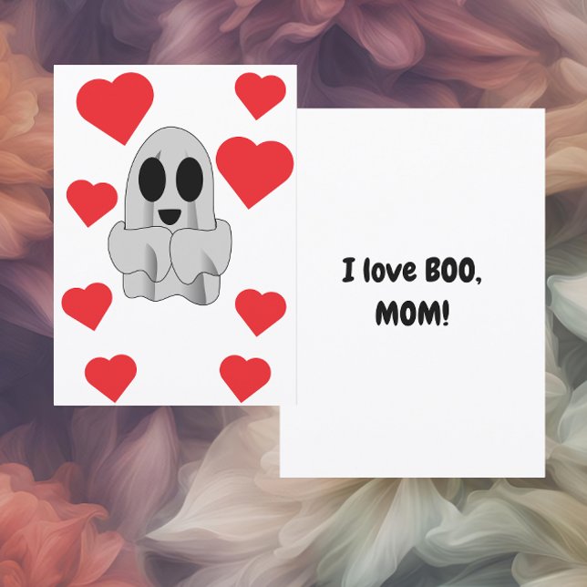Cartes Pour Fêtes Annuelles J'adore BOO Maman Plat (Créateur téléchargé)