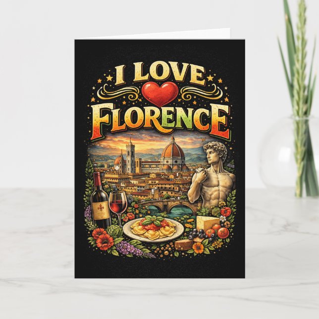 Cartes Pour Fêtes Annuelles J'adore Florence (Devant)