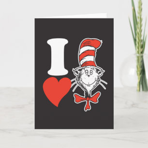 Cartes Pour Fêtes Annuelles J'adore le Chat dans le Chapeau