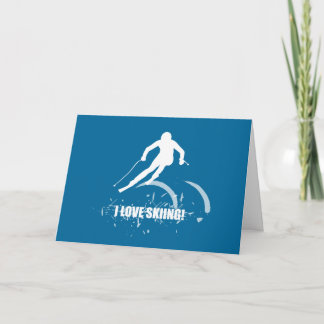 Cartes Pour Fêtes Annuelles J'adore le ski !