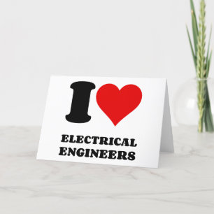 CARTES POUR FÊTES ANNUELLES J'ADORE LES INGÉNIEURS ÉLECTRICIENS