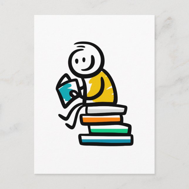 Cartes Pour Fêtes Annuelles J'adore lire (Devant)