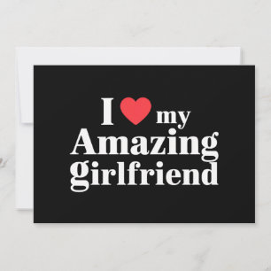 Cartes Pour Fêtes Annuelles J'adore ma copine incroyable J'adore ma petite ami