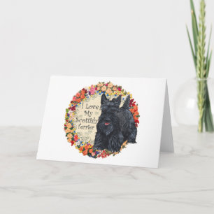 Cartes Pour Fêtes Annuelles J'adore mon Scottish Terrier