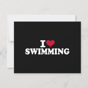 Cartes Pour Fêtes Annuelles J'adore nager
